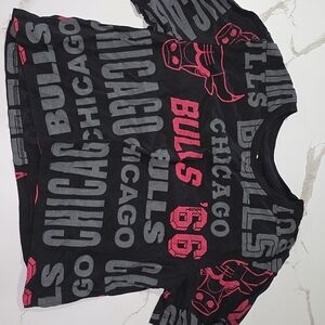 NBA Black and Red Chicago Bulls Tee